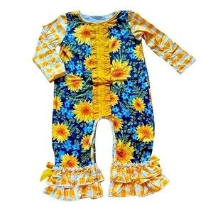 2T Fall Plaid Ruffle Boutique one piece outfit